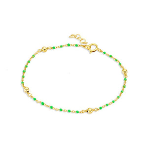Duo Jewellery Bracelets Yellow Gold / Green Lola Enamel Bracelet
