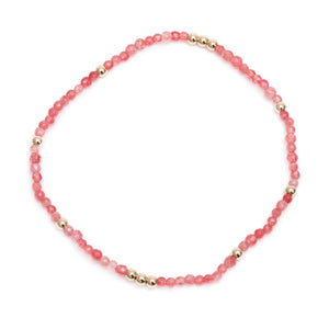 Duo Jewellery Bracelets Yellow Gold / Pink Duo Elasticised Jade Bracelet
