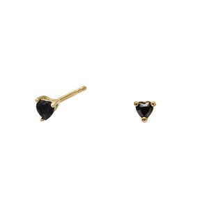 Duo Jewellery Earrings Black Duo heart stud earrings
