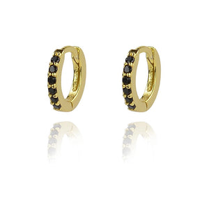Duo Jewellery Earrings Black / Yellow Gold DUO XTRA SMALL HUGGIE EARRINGS