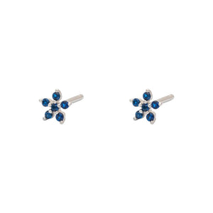 Duo Jewellery Earrings Blue Duo flower stud earrings