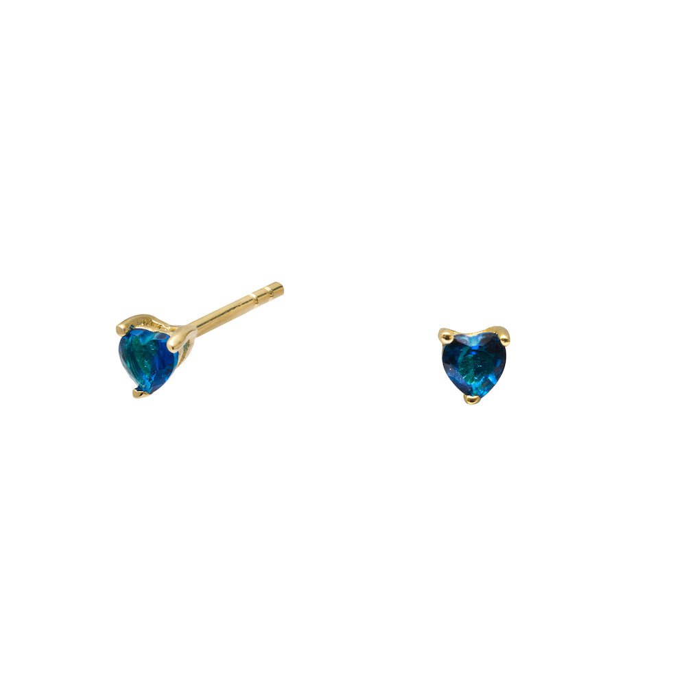 Duo Jewellery Earrings Green Duo heart stud earrings