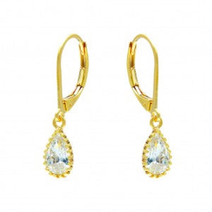 Duo Jewellery Earrings CLEAR / Gold Filled Duo Teardrop Stone Earring