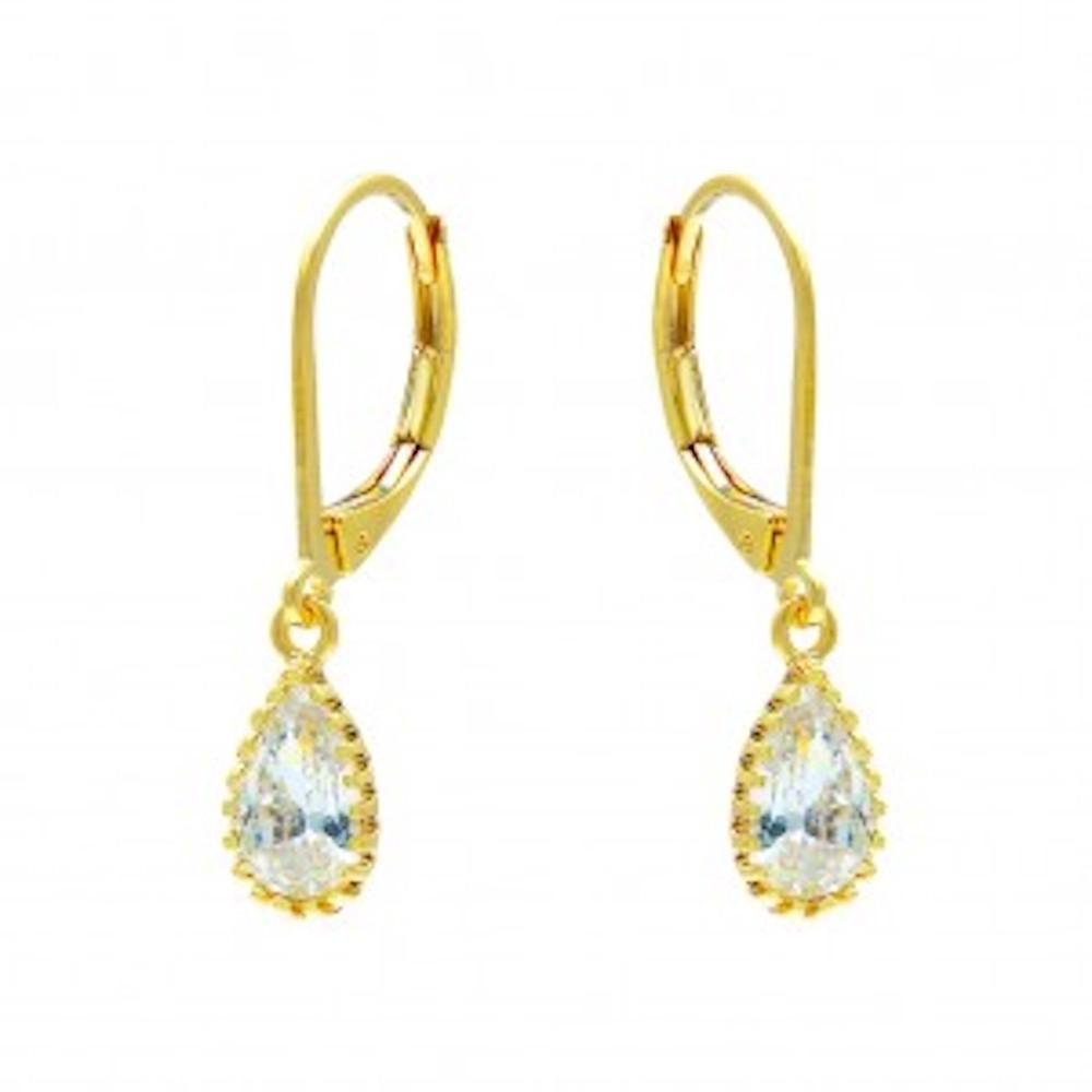 Duo Jewellery Earrings CLEAR / Gold Filled Duo Teardrop Stone Earring