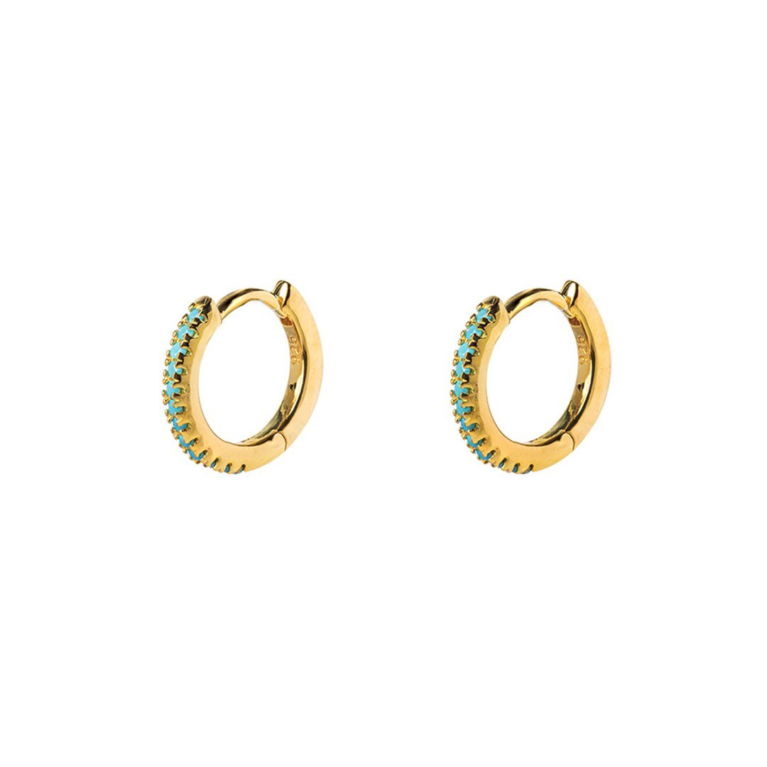 Duo Jewellery Earrings Duo Aqua stone huggies