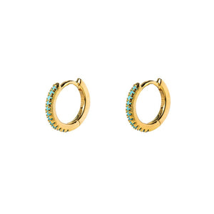 Duo Jewellery Earrings Duo Aqua stone huggies