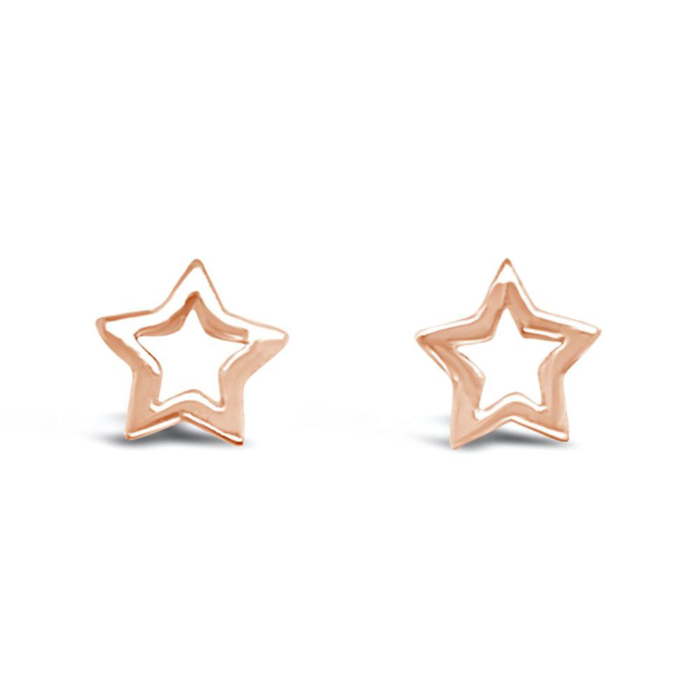 Duo Jewellery Earrings Duo cut out rose gold star earrings