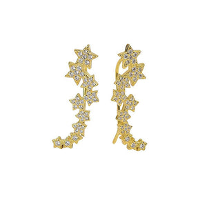 Duo Jewellery Earrings Duo gold stars crawler earrings