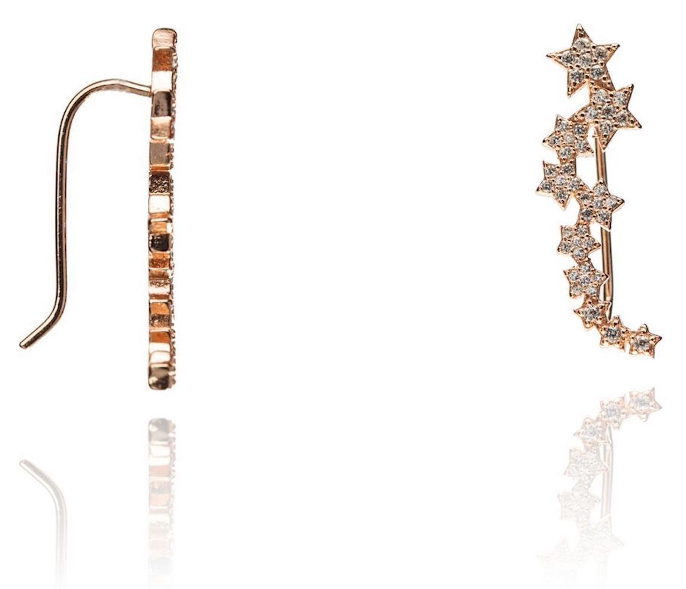 Rose gold crawler shop earrings