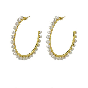 Duo Jewellery Earrings Duo Large circle of pearls earrings