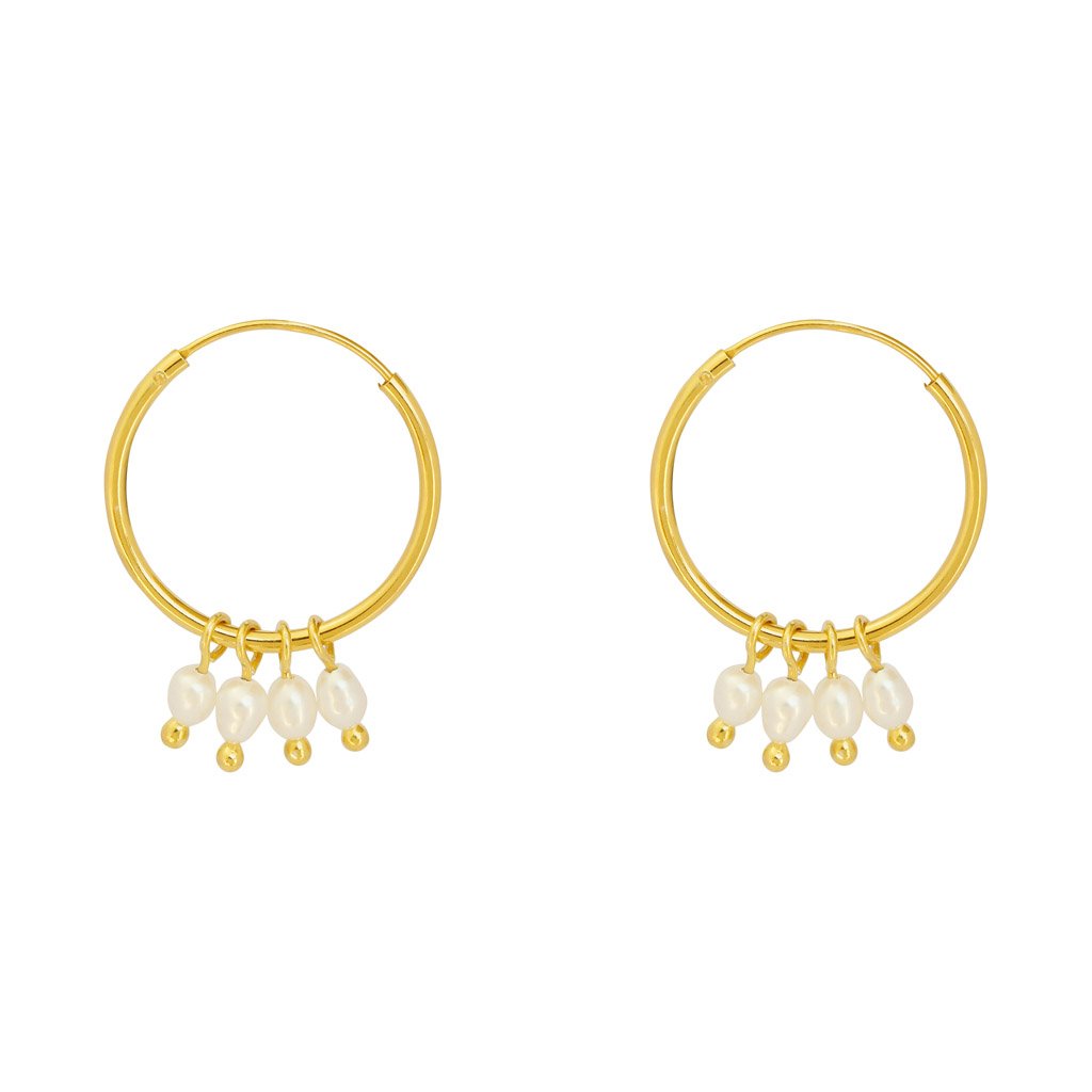 Duo Jewellery Earrings Duo multi pearl hoop earrings