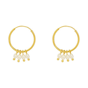 Duo Jewellery Earrings Duo multi pearl hoop earrings