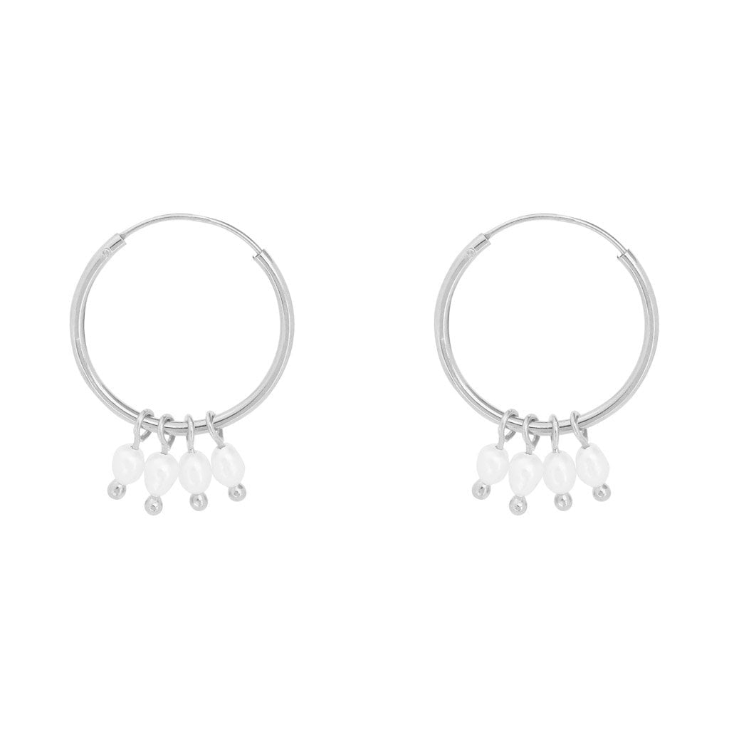 Duo Jewellery Earrings Duo multi pearl hoop earrings