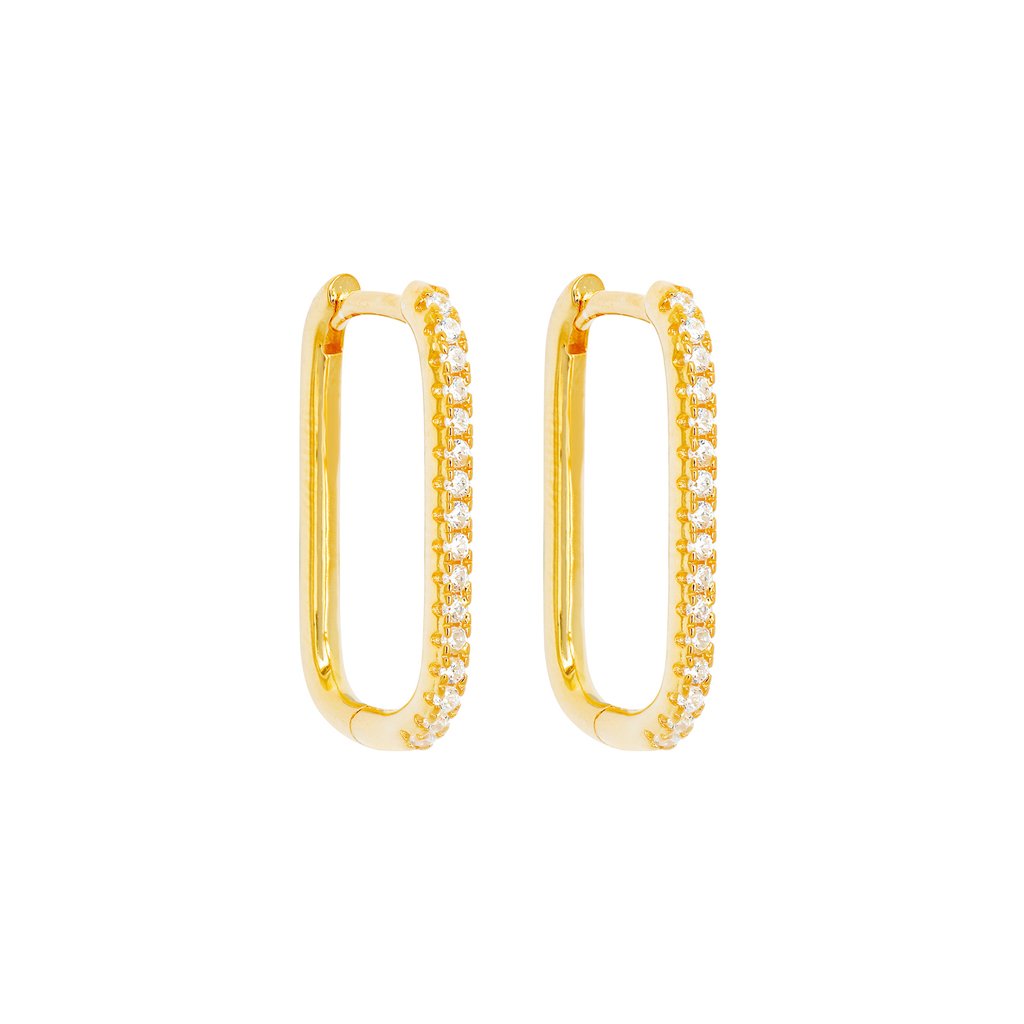 Duo Jewellery Earrings Duo pave square hoop earrings