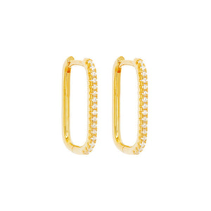 Duo Jewellery Earrings Duo pave square hoop earrings