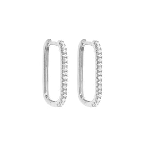 Duo Jewellery Earrings Duo pave square hoop earrings