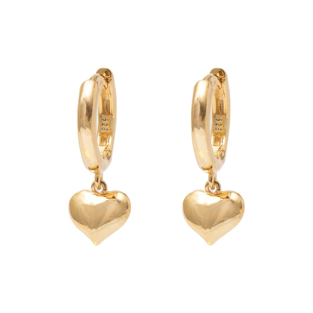 Huggie earrings on sale with charm