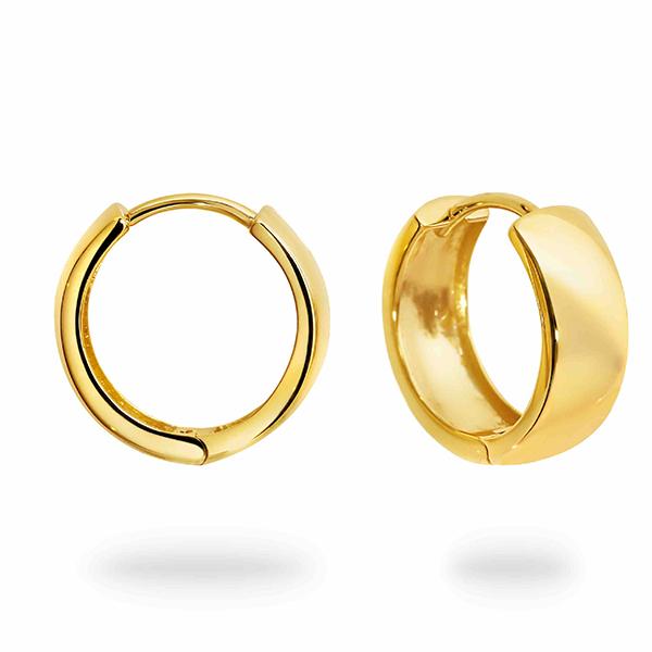 Duo Jewellery Earrings Duo Solid 9ct Gold Sleeper Hoops (15mm)