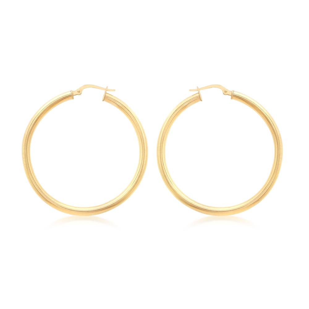 Duo Jewellery Earrings Duo Solid 9ct Yellow Gold Classic Hoops (25mm)