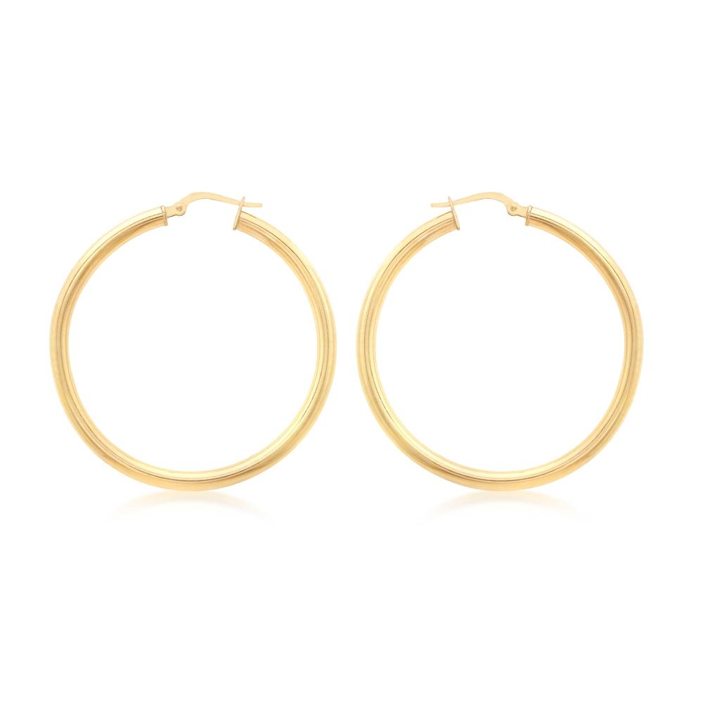 Duo Jewellery Earrings Duo Solid 9ct Yellow Gold Classic Hoops (25mm)