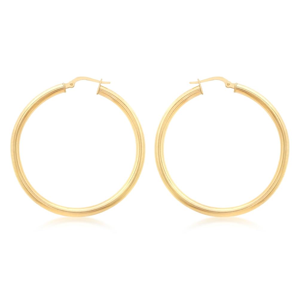 Duo Jewellery Earrings Duo Solid 9ct Yellow Gold Classic Hoops (30mm)