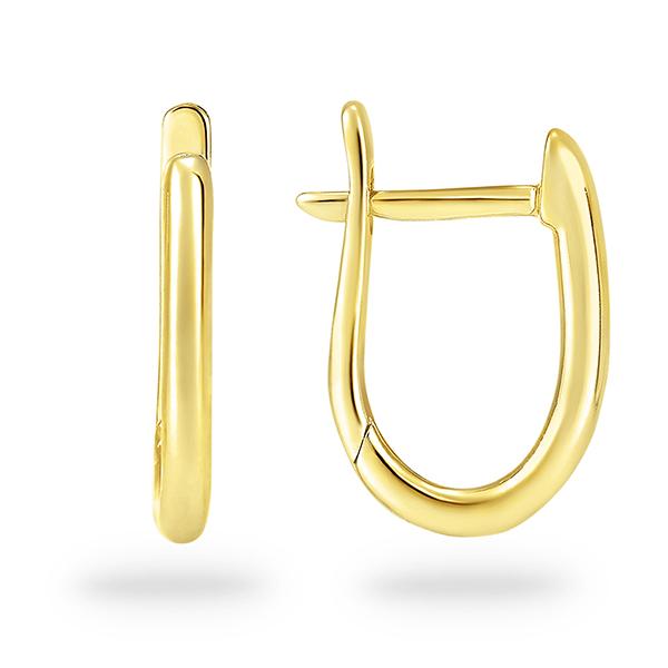 Duo Jewellery Earrings Duo Solid 9ct Yellow Gold Oval Hoops