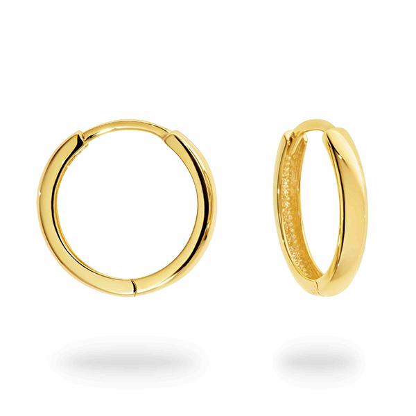 Duo Jewellery Earrings Duo Solid 9ct Yellow Gold Sleeper Hoops (15.35mm)