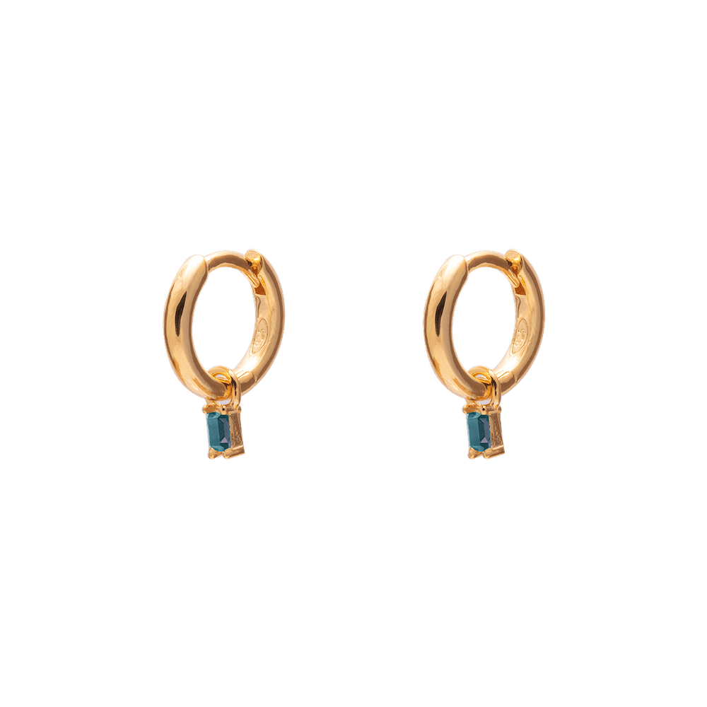 Duo Jewellery Earrings Green Duo charm huggie earrings