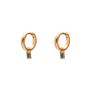 Duo Jewellery Earrings Green Duo charm huggie earrings