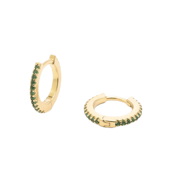 Duo Jewellery Earrings Green Duo Coloured stone huggie earrings