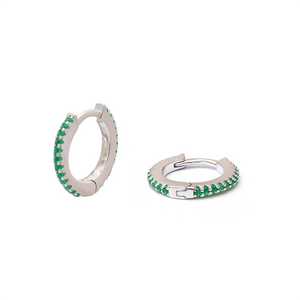Duo Jewellery Earrings Green Duo Coloured stone huggie earrings