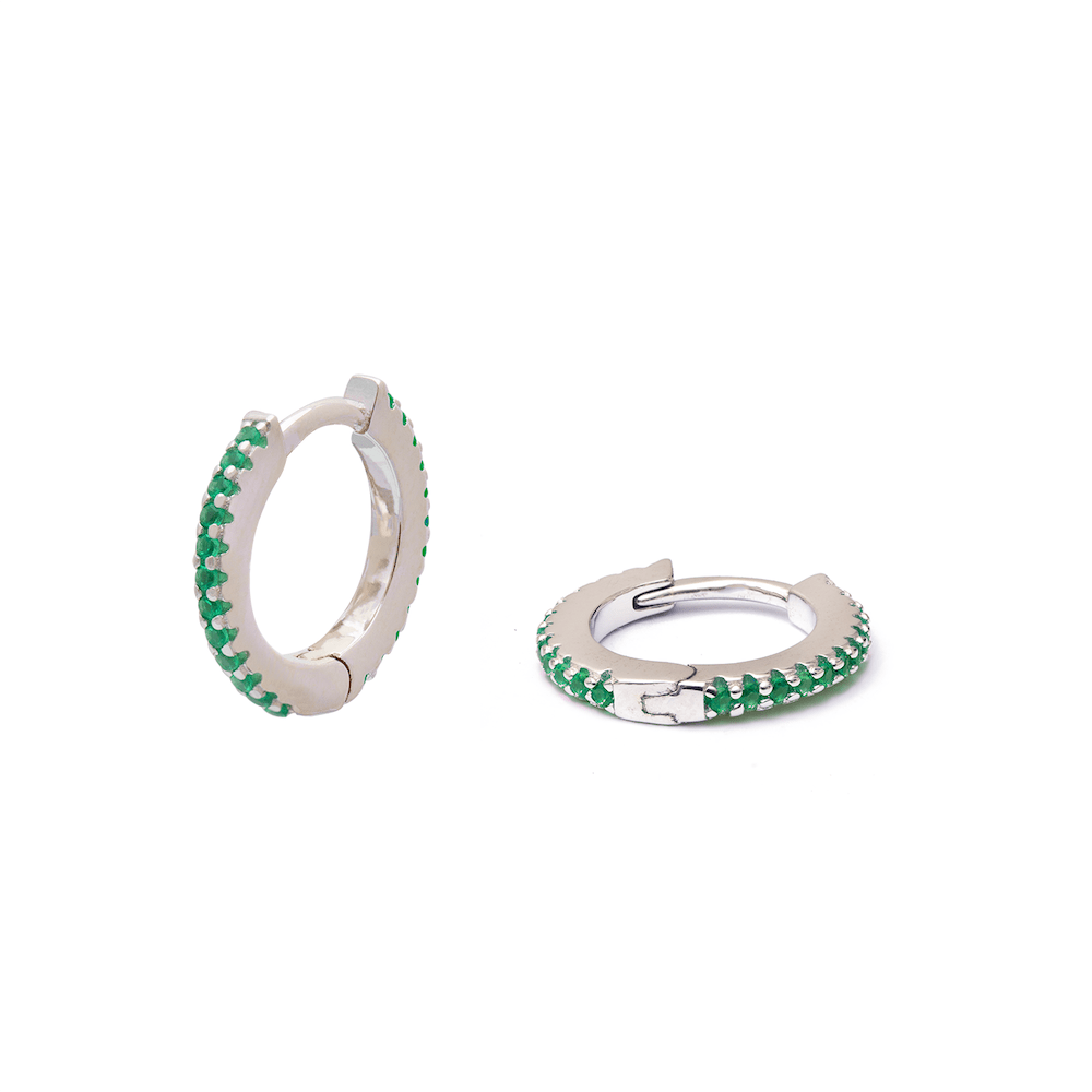 Duo Jewellery Earrings Blue Duo Coloured stone huggie earrings