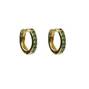 Duo Jewellery Earrings Green Duo mini colour stone huggie earrings