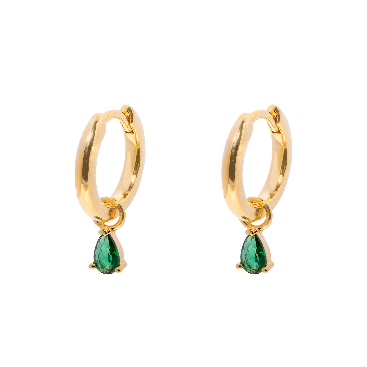 Duo Jewellery Earrings Hoop And Tear Drop Stone Earrings
