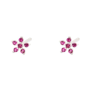 Duo Jewellery Earrings Hot pink Duo flower stud earrings