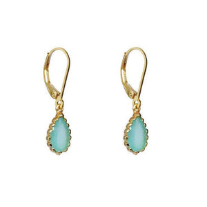 Duo Jewellery Earrings ICE BLUE / Gold Filled Duo Teardrop Stone Earring
