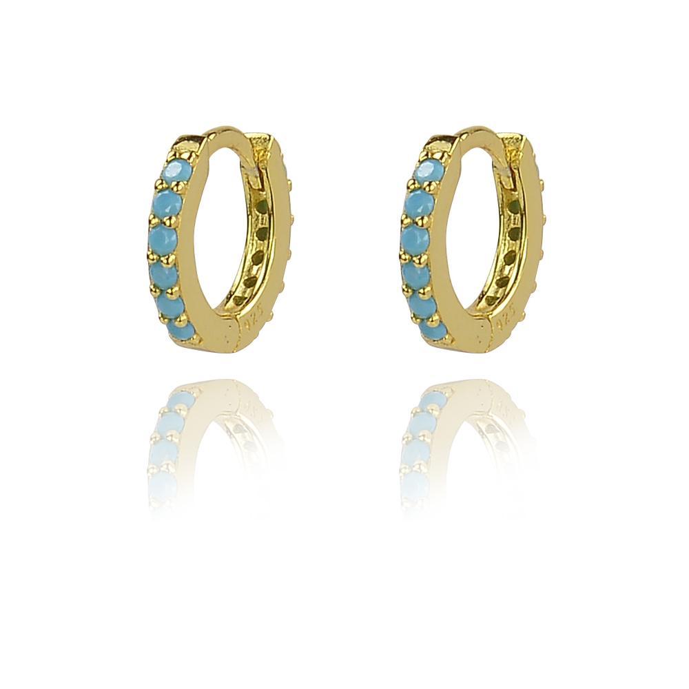 Duo Jewellery Earrings Ice Blue / Yellow Gold DUO XTRA SMALL HUGGIE EARRINGS