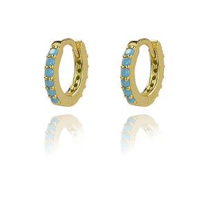 Duo Jewellery Earrings Ice Blue / Yellow Gold DUO XTRA SMALL HUGGIE EARRINGS