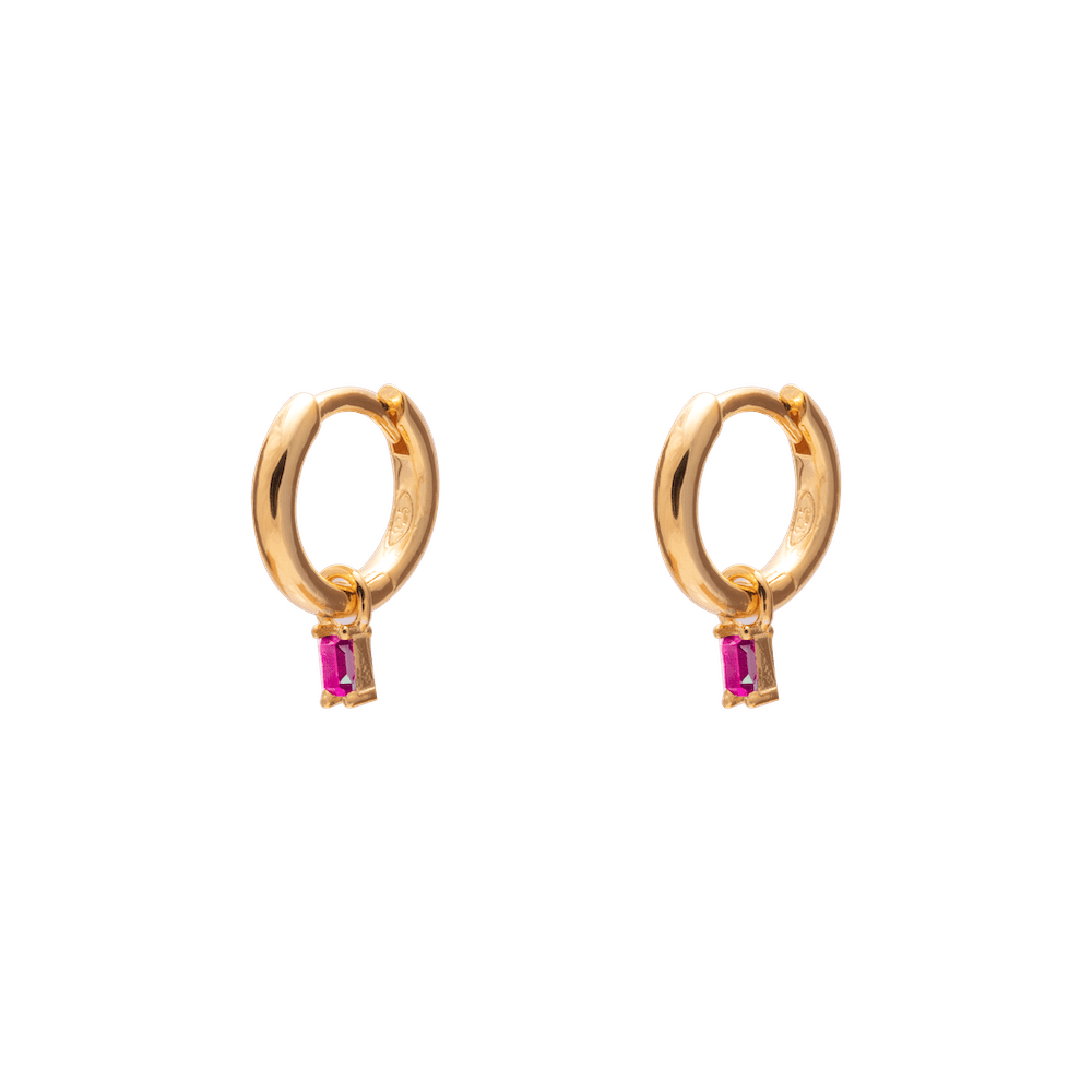 Duo Jewellery Earrings Pink Duo charm huggie earrings