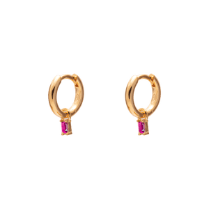 Duo Jewellery Earrings Pink Duo charm huggie earrings
