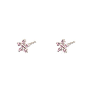 Duo Jewellery Earrings Pink Duo flower stud earrings