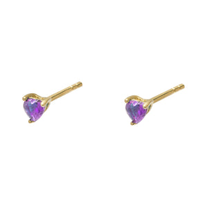 Duo Jewellery Earrings Purple Duo heart stud earrings