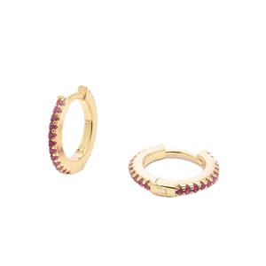 Duo Jewellery Earrings Red Duo Coloured stone huggie earrings