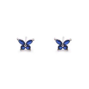 Duo Jewellery Earrings Silver / Blue Duo Butterfly Stud Earrings