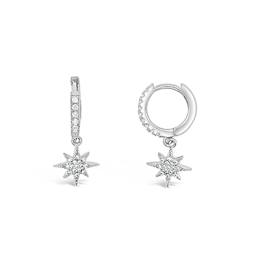 Duo Jewellery Earrings Silver Duo abstract star huggie earrings