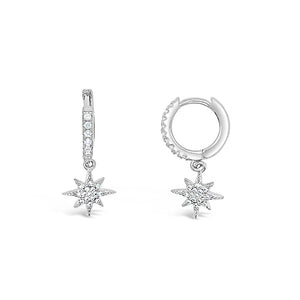 Duo Jewellery Earrings Silver Duo abstract star huggie earrings