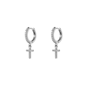 Duo Jewellery Earrings Silver Duo Cross dazzle earrings