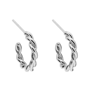 Duo Jewellery Earrings Silver Duo Interwine Hoop Earrings