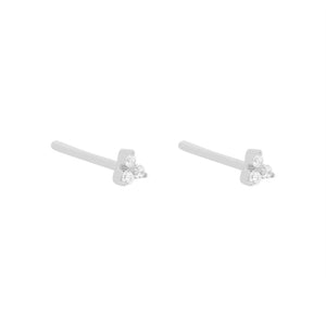 Duo Jewellery Earrings Silver Duo mini three stone stud earrings