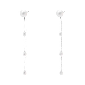 Duo Jewellery Earrings Silver Duo Multi Pearl Drop Earrings